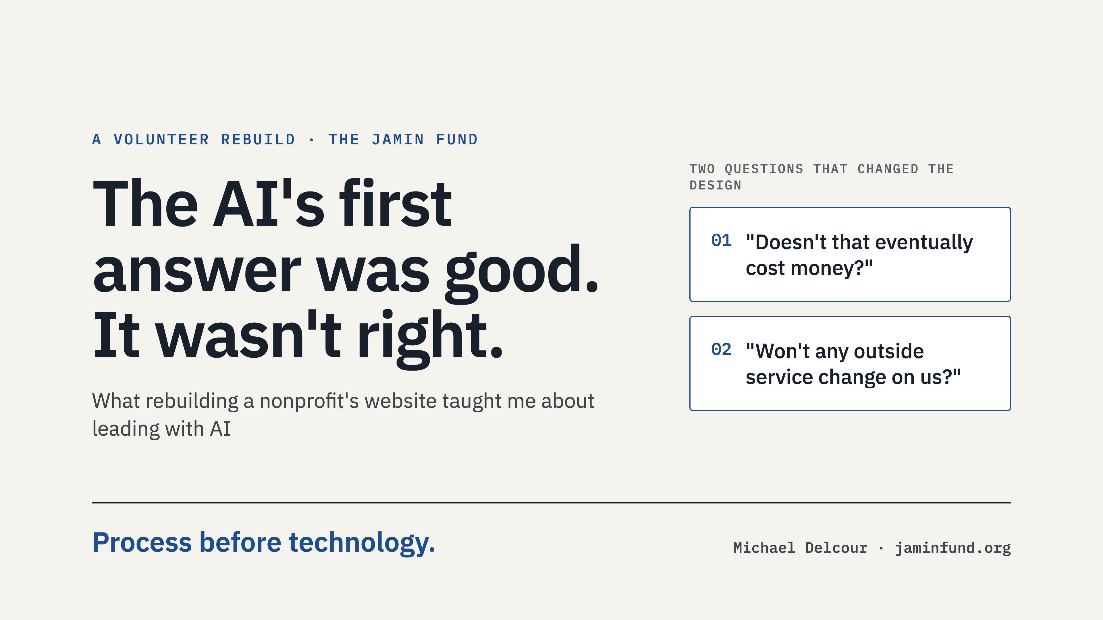 The AI's First Answer Was Good. It Wasn't Right.